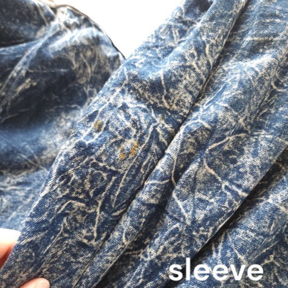 Vintage J Carreli Mixed Media Denim Acid Wash Jacket - Picture 9 of 11